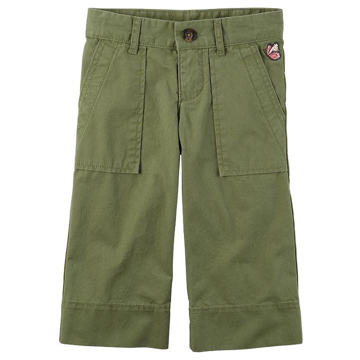 Girls 4-8 Carter's Olive Gaucho Pants, Size: 6x, Green Oth