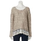 Rewind, Juniors' Scalloped Crochet Pullover Top, Girl's, Size: Large, Grey Other