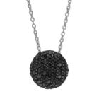 Sophie Miller Black Cubic Zirconia Sterling Silver Circle Pendant Necklace, Women's, Size: 18