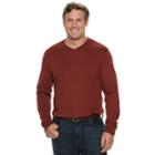 Big & Tall Croft & Barrow&reg; Classic-fit Easy-care V-neck Tee, Men's, Size: 3xl Tall, Dark Red