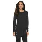 Women's Apt. 9&reg; Asymmetrical Button-side Tunic, Size: Medium, Black