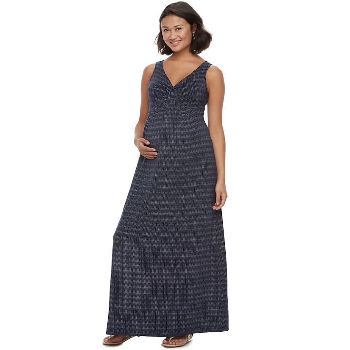 Maternity A:glow Knot Maxi Dress, Women's, Size: Xxl-mat, Dark Blue