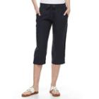 Women's Croft & Barrow&reg; Linen-blend Capris, Size: Medium, Blue