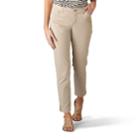 Women's Lee Straight-leg Tailored Chino Pants, Size: 16 T/l, Lt Brown