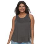 Juniors' Plus Size Mudd&reg; Slubbed Tank, Teens, Size: 2xl, Black