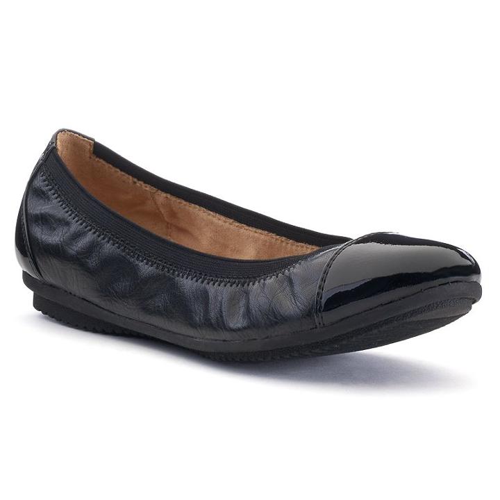 Croft & Barrow&reg; Women's Ortholite Cap-toe Ballet Flats, Size: 6 Wide, Oxford