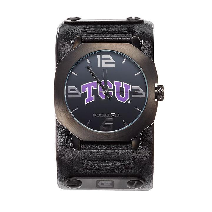 Rockwell Tcu Horned Frogs Assassin Leather Watch - Men, Black