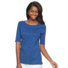 Women's Croft & Barrow&reg; Button-shoulder Tee, Size: Xs, Dark Blue