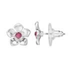 Lc Lauren Conrad Nickel Free Pink Stone Flower Stud Earrings, Women's