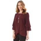 Women's Apt. 9&reg; Tiered Tulip Hem Top, Size: Large, Purple