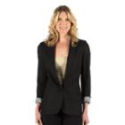 Women's Larry Levine Linen Blend Blazer, Size: 10, Black