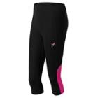 Women's New Balance Lace Up For The Cure Accelerate Capri Running Tights, Size: Large, Grey Other