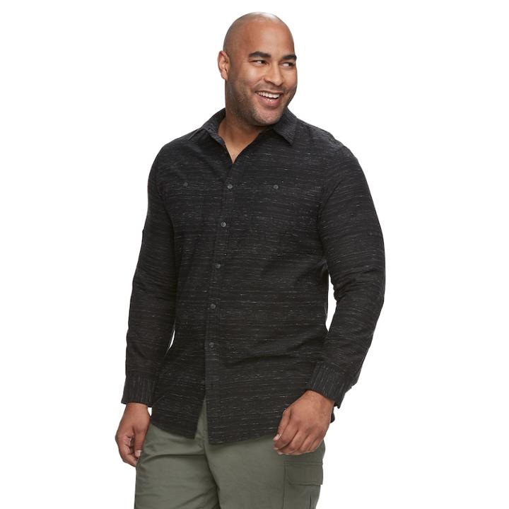 Big & Tall Urban Pipeline&reg; Awesomely Soft Regular-fit Textured Button-down Shirt, Men's, Size: Xxl Tall, Med Grey