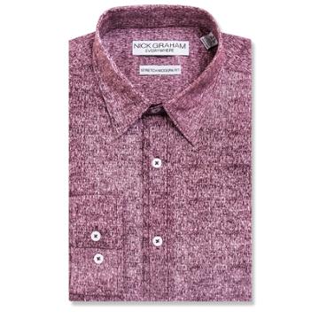 Men's Nick Graham Everywhere Modern-fit Stretch Dress Shirt, Size: L-34/35, Light Red