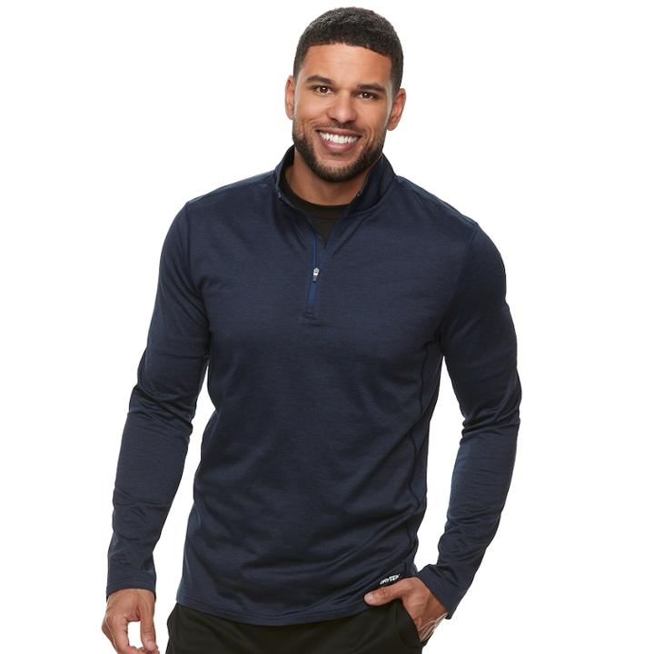 Men's Tek Gear Stretch Quarter-zip Top, Size: Xl, Dark Blue