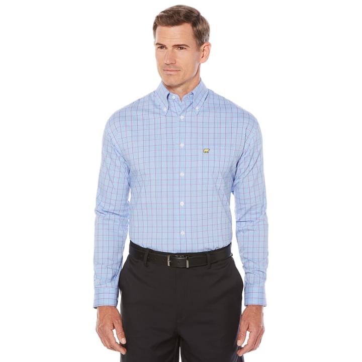 Men's Jack Nicklaus Regular-fit Staymotion Glen Plaid Button-down Shirt, Size: Xl, Blue Other