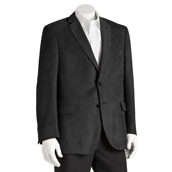 Men's Jean-paul Germain Classic-fit Microsuede Blazer, Size: 52 Port Sh, Black