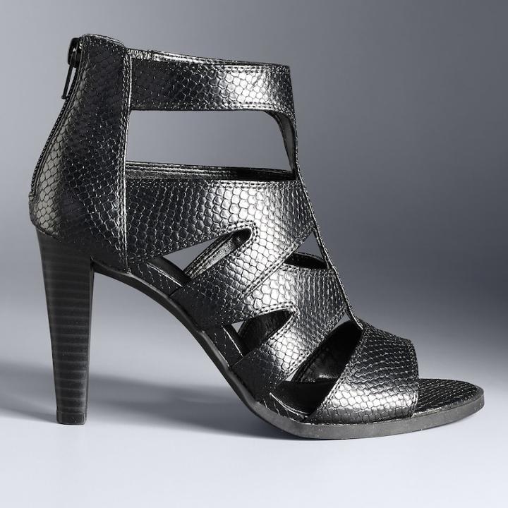 Simply Vera Vera Wang Dragon Women's High Heel Sandals, Size: 7.5, Black