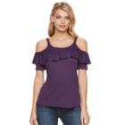 Women's Juicy Couture Embellished Cold-shoulder Top, Size: Medium, Purple