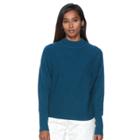 Women's Apt. 9&reg; Mockneck Cashmere Sweater, Size: Xl, Turquoise/blue (turq/aqua)