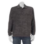 Men's Safe Harbor Classic-fit Striped Banded-bottom Polo, Size: Medium, Dark Grey