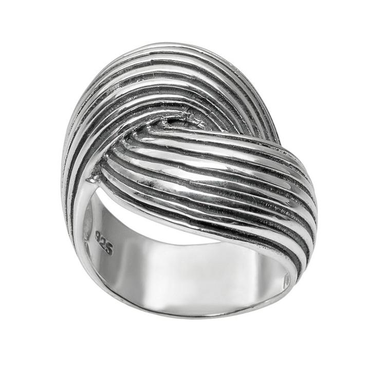 Journee Collection Sterling Silver Bypass Ring, Women's, Size: 6, Grey