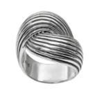 Journee Collection Sterling Silver Bypass Ring, Women's, Size: 6, Grey