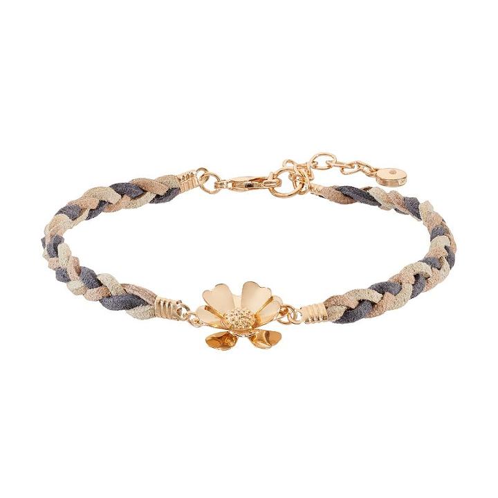 Lc Lauren Conrad Gray Braided Flower Bracelet, Women's, Grey
