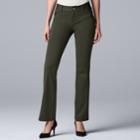 Women's Simply Vera Vera Wang Everyday Luxury Ponte Bootcut Pants, Size: Xxl Short, Dark Green