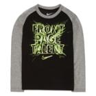 Boys 4-7 Nike Front Page Talent Raglan Tee, Boy's, Size: 4, Grey (charcoal)