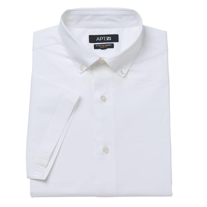 Men's Apt. 9&reg; Slim-fit Stretch Button-down Collar Dress Shirt, Size: Xxl18.5-19, White