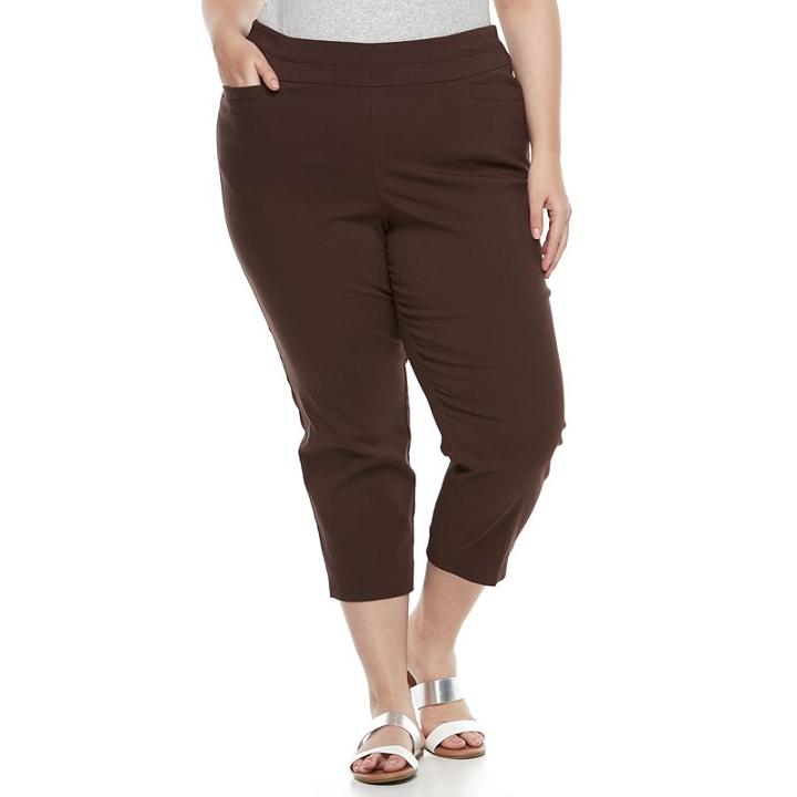 Plus Size Apt. 9&reg; Textured Millennium Capris, Women's, Size: 22 W, Med Brown