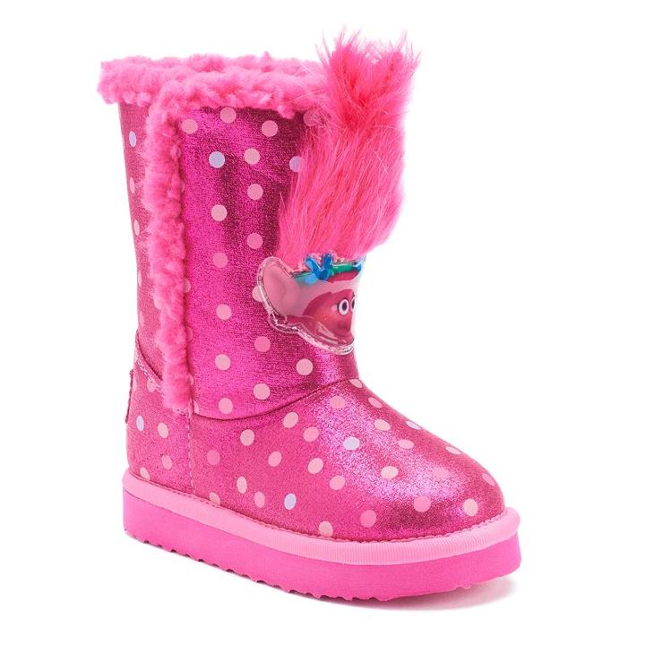 Dreamworks Trolls Poppy Toddlers' Plush Boots, Girl's, Size: 8 T, Pink