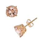 14k Gold Morganite Stud Earrings, Women's, Pink