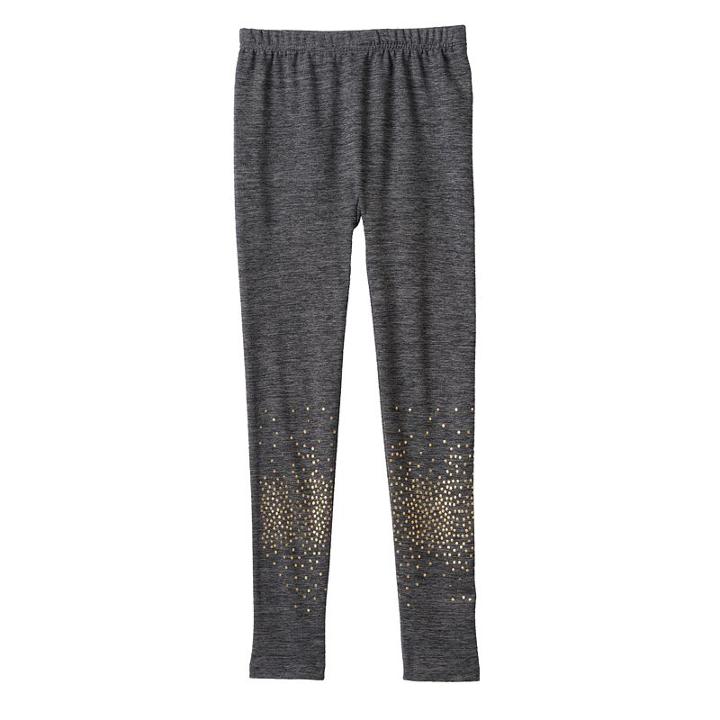 Girls 7-12 So&reg; Smooth Fleece-lined Seamless Leggings, Girl's, Size: Small, Light Grey
