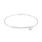 Sterling Silver Cubic Zirconia I Love The Dallas Cowboys Bar Link Bracelet, Women's, Size: 7.5, Grey