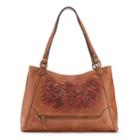 Concept Millstone Floral Tooling Satchel, Women's, Beig/green (beig/khaki)