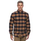 Big & Tall Croft & Barrow&reg; True Comfort Plaid Classic-fit Flannel Button-down Shirt, Men's, Size: Small, Lt Brown