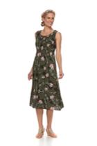 Women's Croft & Barrow&reg; Smocked Tank Dress, Size: Large, Med Green