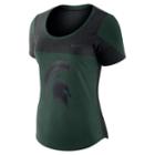 Women's Nike Michigan State Spartans Enzyme-washed Colorblock Tee, Size: Xxl, Dark Green