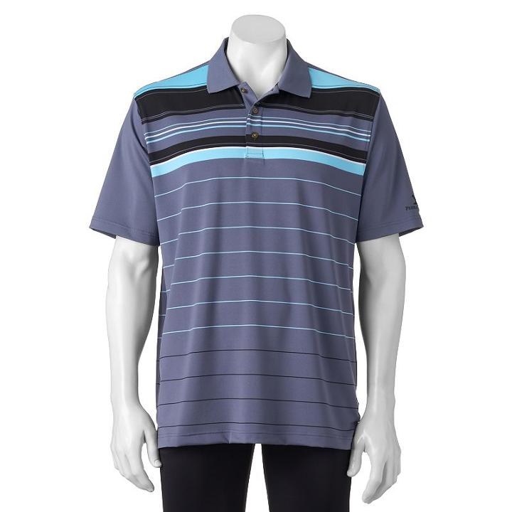 Men's Pebble Beach Classic-fit Striped Performance Golf Polo, Size: Small, Blue Other