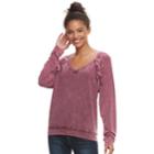 Juniors' Mudd&reg; Lace-up Sweatshirt, Teens, Size: Medium, Dark Red