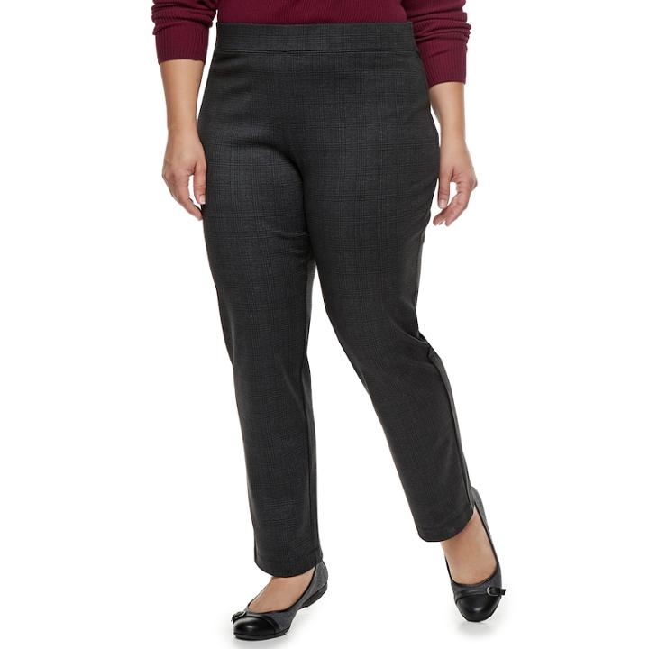 Plus Size Croft & Barrow&reg; Easy Care Straight-leg Ponte Pants, Women's, Size: 1xl, Black