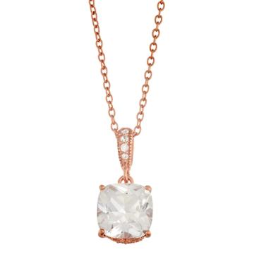 Lily & Lace Cubic Zirconia Solitaire Pendant, Women's, White