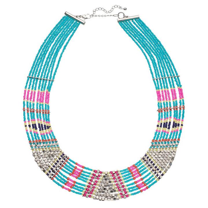 Mudd&reg; Tribal Beaded Multi Strand Necklace, Women's, Multicolor