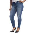 Juniors' Plus Size Crave Faded Skinny Jeans, Girl's, Size: 14 W, Med Blue