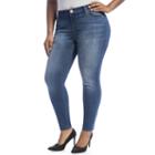 Juniors' Plus Size Crave Faded Skinny Jeans, Girl's, Size: 14 W, Med Blue