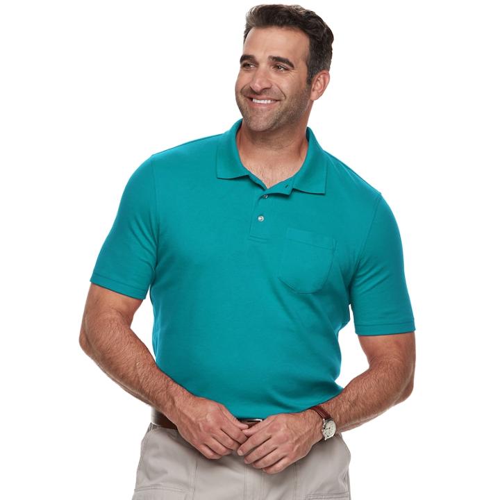 Big & Tall Croft & Barrow&reg; Classic-fit Easy-care Interlock Pocket Polo, Men's, Size: L Tall, Brt Blue