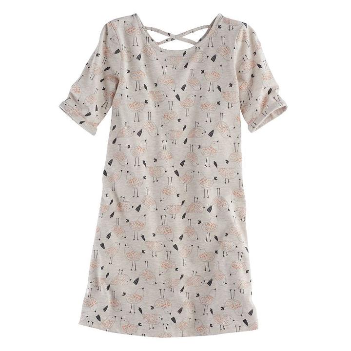 Girls 4-7 Jumping Beans&reg; Print Swing Dress, Size: 5, Lt Beige
