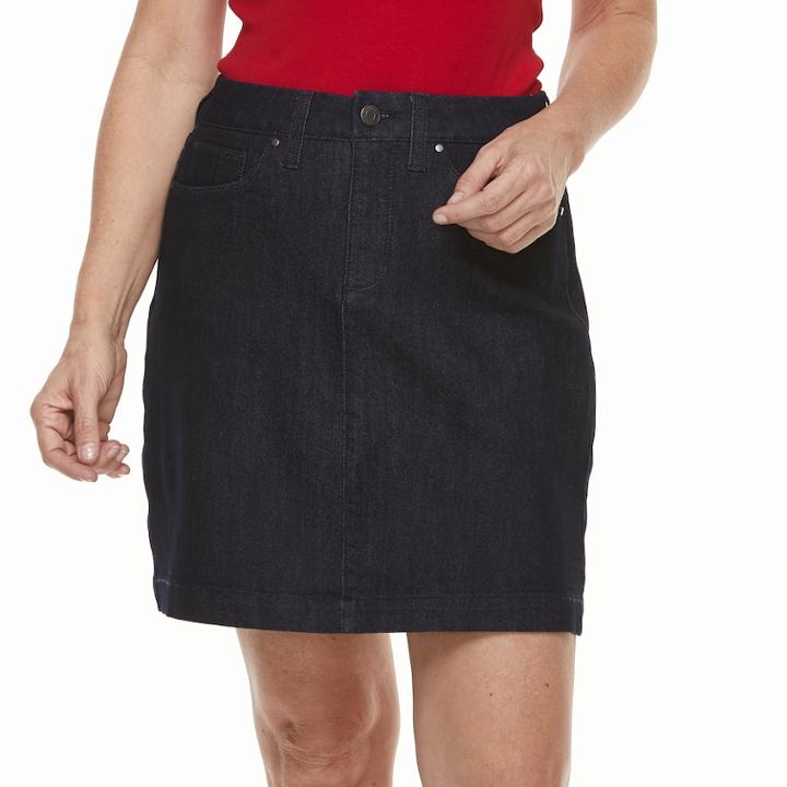 Women's Croft & Barrow&reg; Jean Skort, Size: 10, Blue